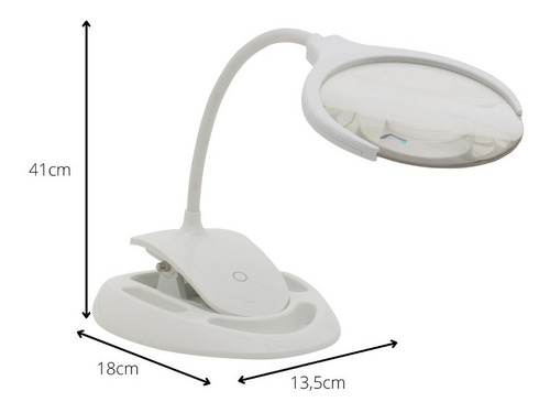 Imagem 4 de 5 de Lupa De Mesa Com Garra Clip Recarregável 3x E 8x
