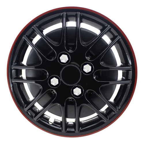 4 Tazas 13 Pulgadas Universal Susuka Negra Rojo Logo Fiat