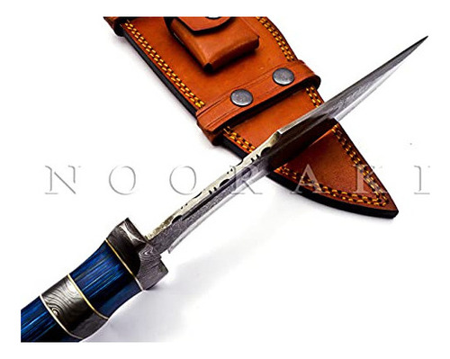 Nooraki - Cuchillo Bowie Damasco De 15 Con Funda | Cuchill