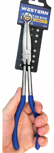 Alicate Extra Longo 28cm Bico Meia Lua P/ Filtro Combustível