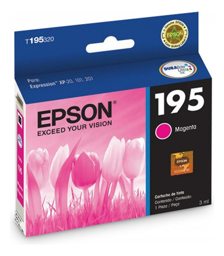 Cartucho De Tinta Epson 195 Magenta Para Xp-201 Xp-211 Nnet