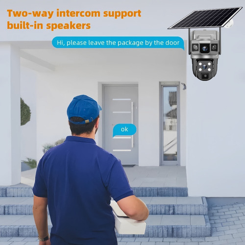 Câmera Solar 4g Cartão Sim Wifi Rede Sem Fio 360 Ip 8mp 4k