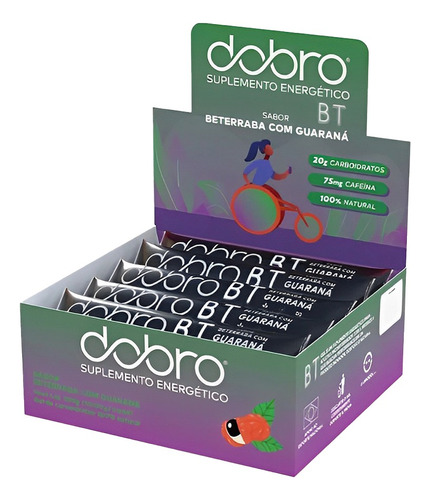 Dobro Bt Gel De Carboidrato - 10 Unidades De 30 Gramas Cada Sabor Beterraba com Guaraná e Cafeína