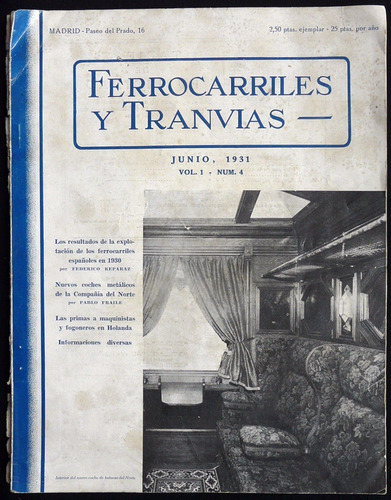 Ferrocarriles Y Tranvias.vol.1. Num.4. Año 1931. 47n 569