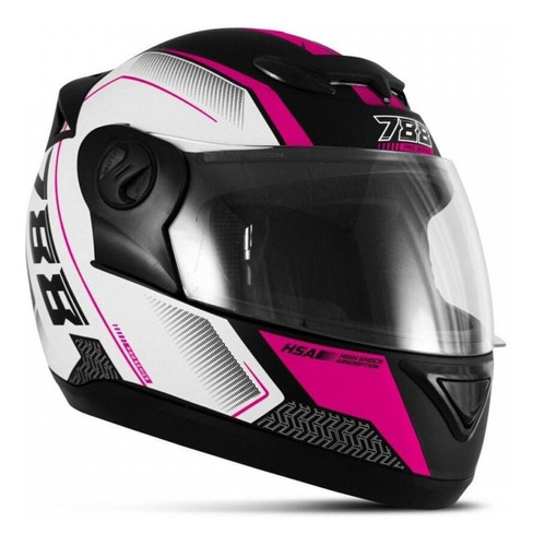 Capacete Moto Feminino Pro Tork 788 G6 Pro Series Tech Rosa Cor Preto Fosco Rosa Branco Tamanho do capacete 56