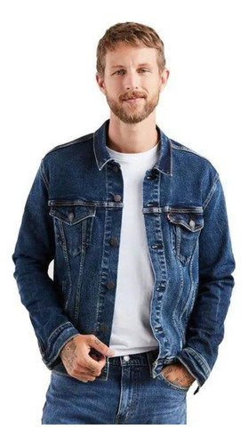 Jaqueta Masculina Levi's Jeans Azul Com Bolsos R: 723340322