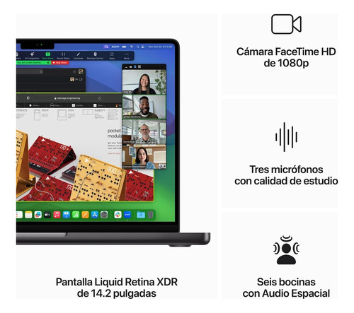 Apple Macbook Pro 14 Chip M3 Max 36gb Ram 1tb Negro Gris Oscuro (Reacondicionado)