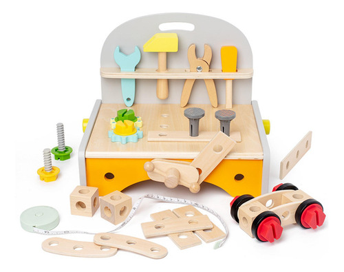 Wooden Play Tool Set Wooden Construction Bench Toy For Kids