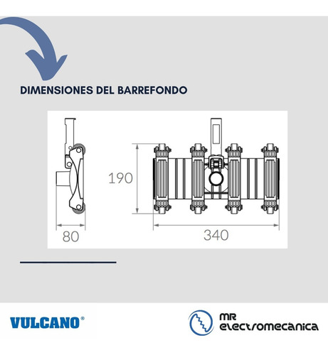 Imagen 7 de 10 de Kit Limpieza Vulcano C/ Limpiafondo + Manguera 10mt + Acople