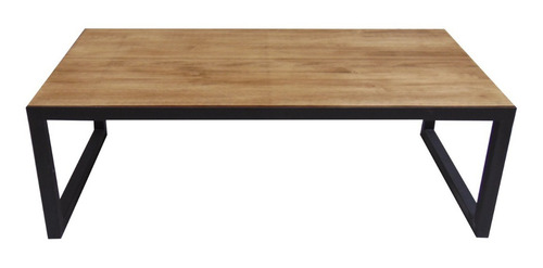 Mesa De Centro Baja - Estructura Metal & Tapa En Madera