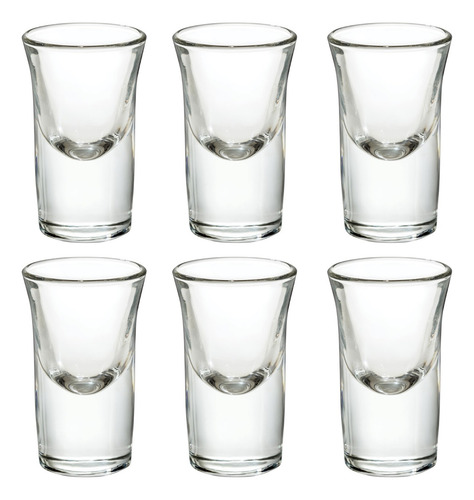 Set 6 Piezas Tequilero De Vidrio Conico De 25 Ml