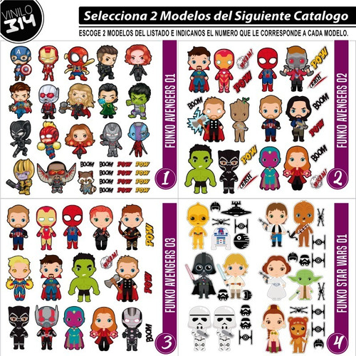 Decoración Pared Cuarto Infantil Pegatinas Funko Niño Niña Color Multicolor