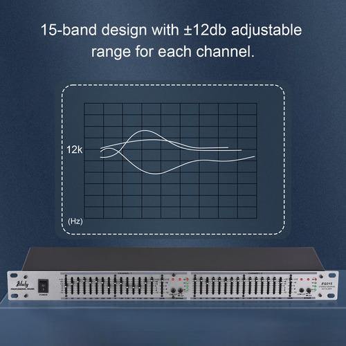Ecualizador Estéreo, Montaje 1u, 110-240 V, Rack, 15 Bandas