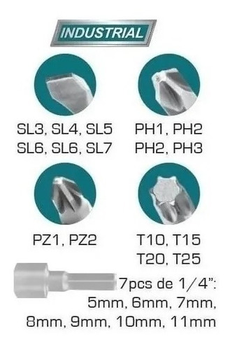 Set Destornillador Con Crique Total 23 Puntas Tacsd30246