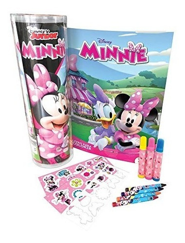 Livro Disney - Tubo Histórias E Livro Para Colorir Minnie