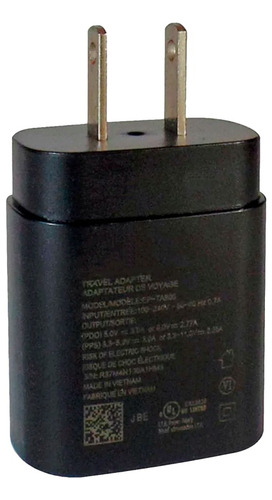 Cargador Cuadro 25w Carga Rápida Para Samsung Galaxy Android Negro