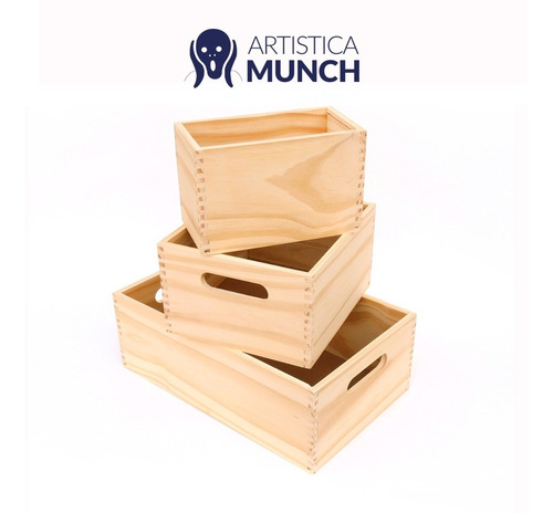 Cajas De Madera - Organizadores Multiuso - Set X3