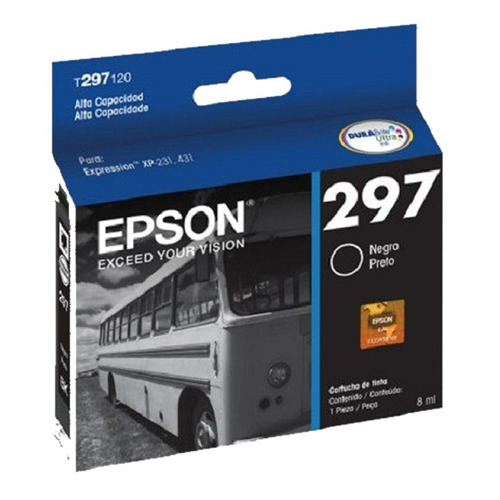 Cartucho Epson T297 Negro P/ Xp 231 431 441 T297120 Original