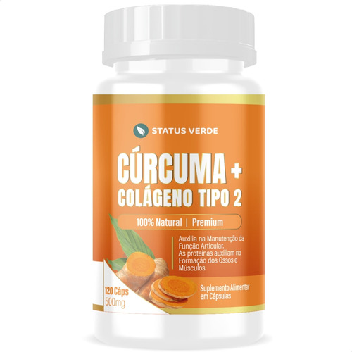 Cúrcuma + Colageno Tipo 2 Premium Quality 120 Cáps - Status Verde