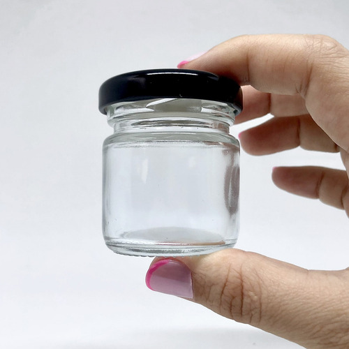 20 Potes Vidro Geleinha 40ml Lembrancinhas Doces Tp Preta