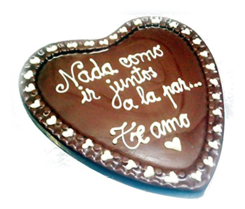 Placa Corazón Grande Chocolate Consentido