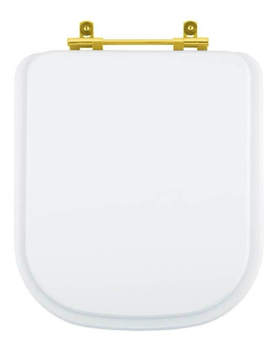 Tampa De Vaso Gap Branco Bacia Roca Com Ferragem Dourada