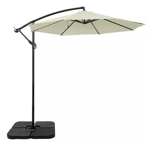 Ombrelone Guarda Sol P Praia E Jardim 3 Metros Com Base 60l Cor Cinza Lisa