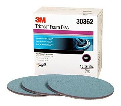 3m 30362 Hookit Trizact 3 5000 Grit Foam Disc Una Caja De 15