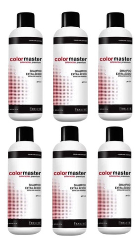 Shampoo Extra Ácido Fidelité Color Master 1l Kit 6 Unidades