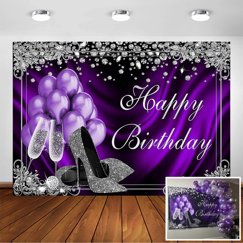 Fondos Fotográficos Avezano Silver Purple 2.1x1.5m Birthday