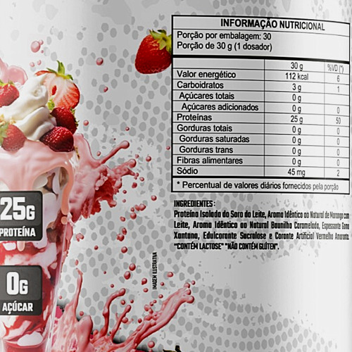 Suplemento Proteina Isolada ISOFIT Protein Premium Zero Açúcar 900g Sabor Morango Nutrex Research