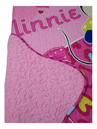 Acolchado Corderito Disney 1 1/2 Plaza 220x190 Cm Rosa Minnie