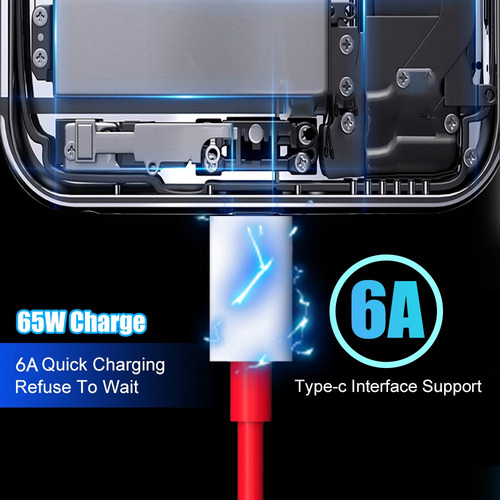 Cabo De Carregador Rápido Duplo Tipo C De 65 W Para Oneplus