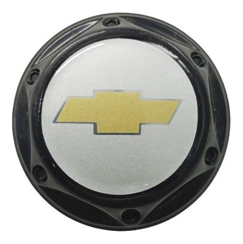 Tapa Rin Chevrolet Logo Dorado Fondo Plata 60mm Juego X 4
