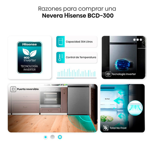 Nevera Hisense No Frost Congelador Inferior 304 L Bcd300