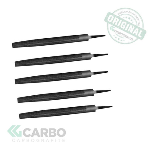 Conjunto de 5 arquivos manuaisbastarda Carbografite Meia Cana Bastarda 4" kit x 5 unidades