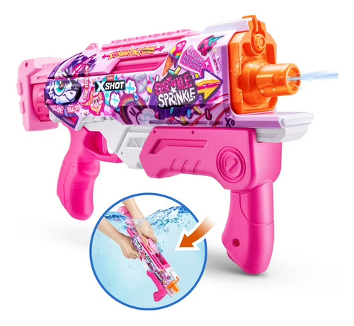 Xshot Water Blaster Fast Fill Skins Hyperload Summer Toy Rosa Chicle