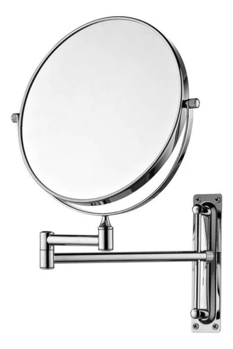 Espejo De Baño Extensible Maquillaje Acero Con Aumento X3 Marco Gris
