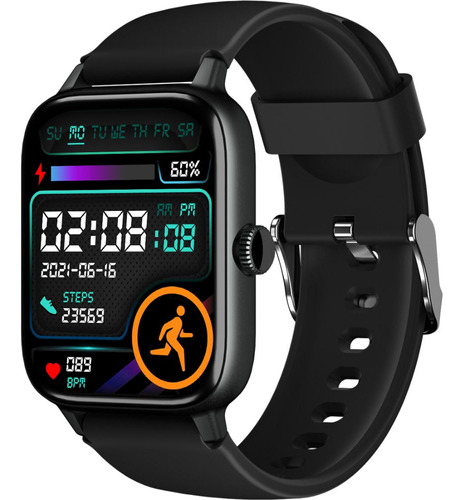 Smartwatch Blulory Glifo Rs4 Com Monitor Cardíaco Caixa Preto Pulseira Preto