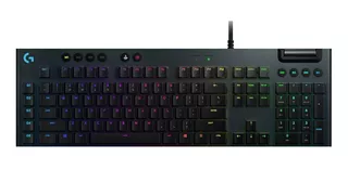 Teclado gamer Logitech Serie G G815 QWERTY GL Tactile inglês US cor preto com luz RGB