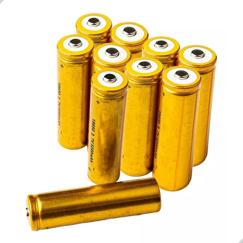Kit 10 Baterias 18650 Gold 8800mah 4.2v Lanterna Tática Led