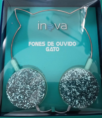 Fone De Ouvido Gato Gatinho Inova Fon-7432 Verde