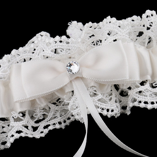 2 Piezas Liga De Encaje Floral Boda Novia Recuerdo Bowknot