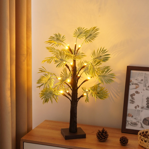 Luces Led De Árbol W Night Light Con Forma De Hoja De Palmer