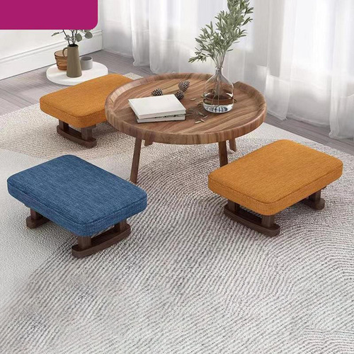 Elegante Reposapiés Otomano Para Comodidad En El Naranja