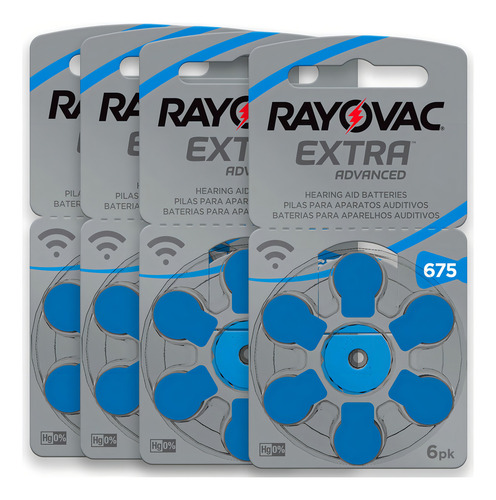 24 Pilhas Baterias 675 Pr44 Aparelho Auditivo Rayovac