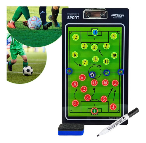 Prancheta Tática Magnética Para Futebol Com Caneta - Campo