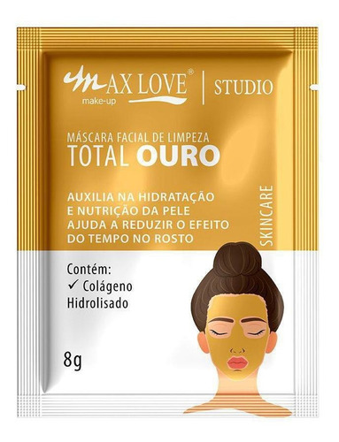 60 Máscara Facial Hidratante Nutrição Max Love Total Ouro 8g Tipo de pele Mista