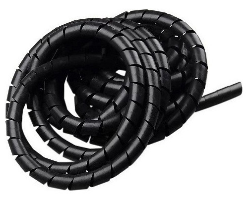 Organizador Tubo Espiral 8mm X 20 Metros Preto