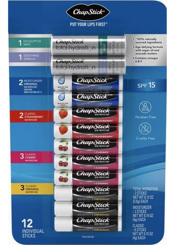 Balsamos Labiales Chapstick 12 Unidades